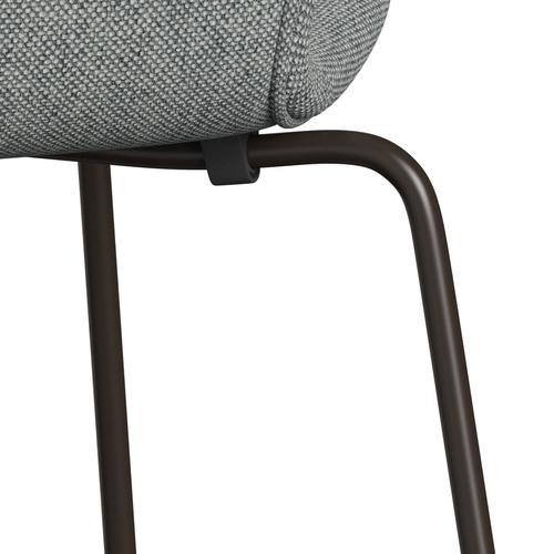 Fritz Hansen 3107 Chair Full Upholstery, Brown Bronze/Hallingdal White Grey