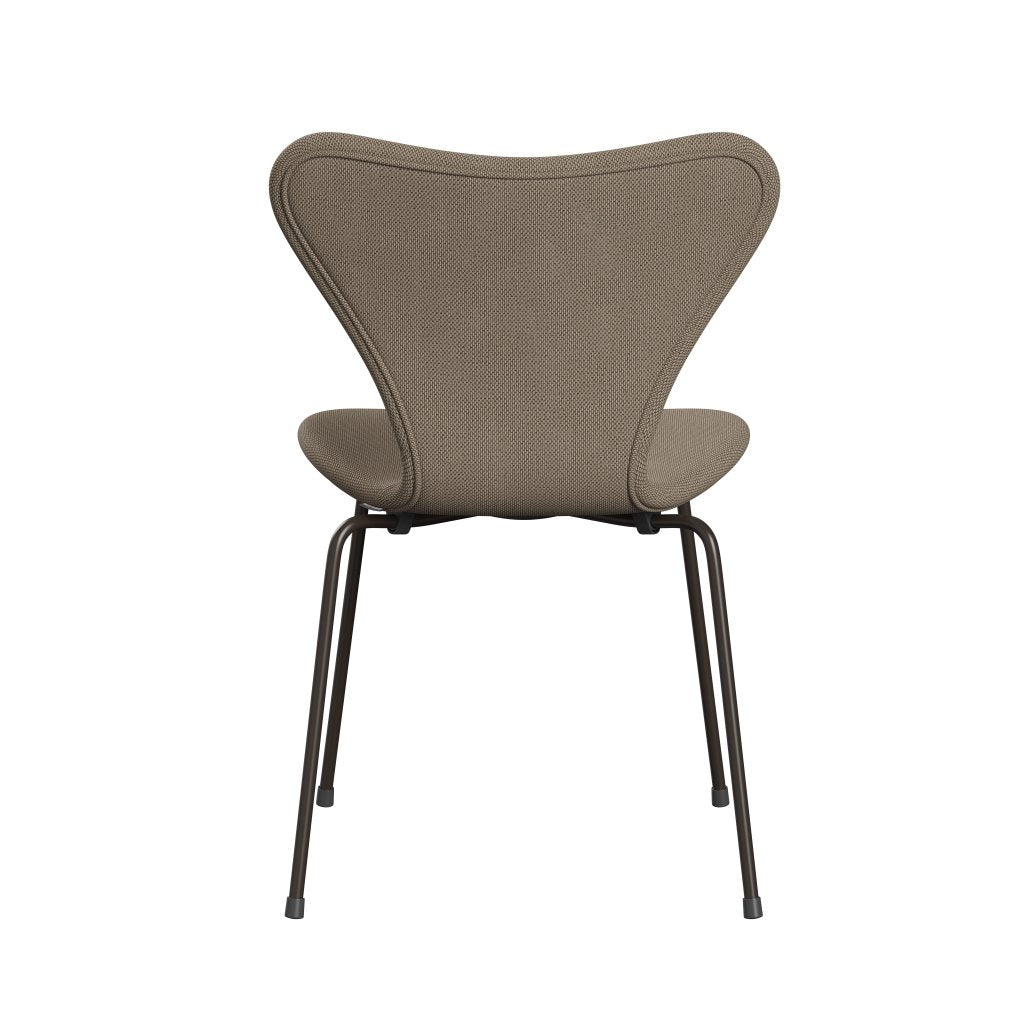 Fritz Hansen 3107 Chair Full Upholstery, Brown Bronze/Re Wool Beige/Natural