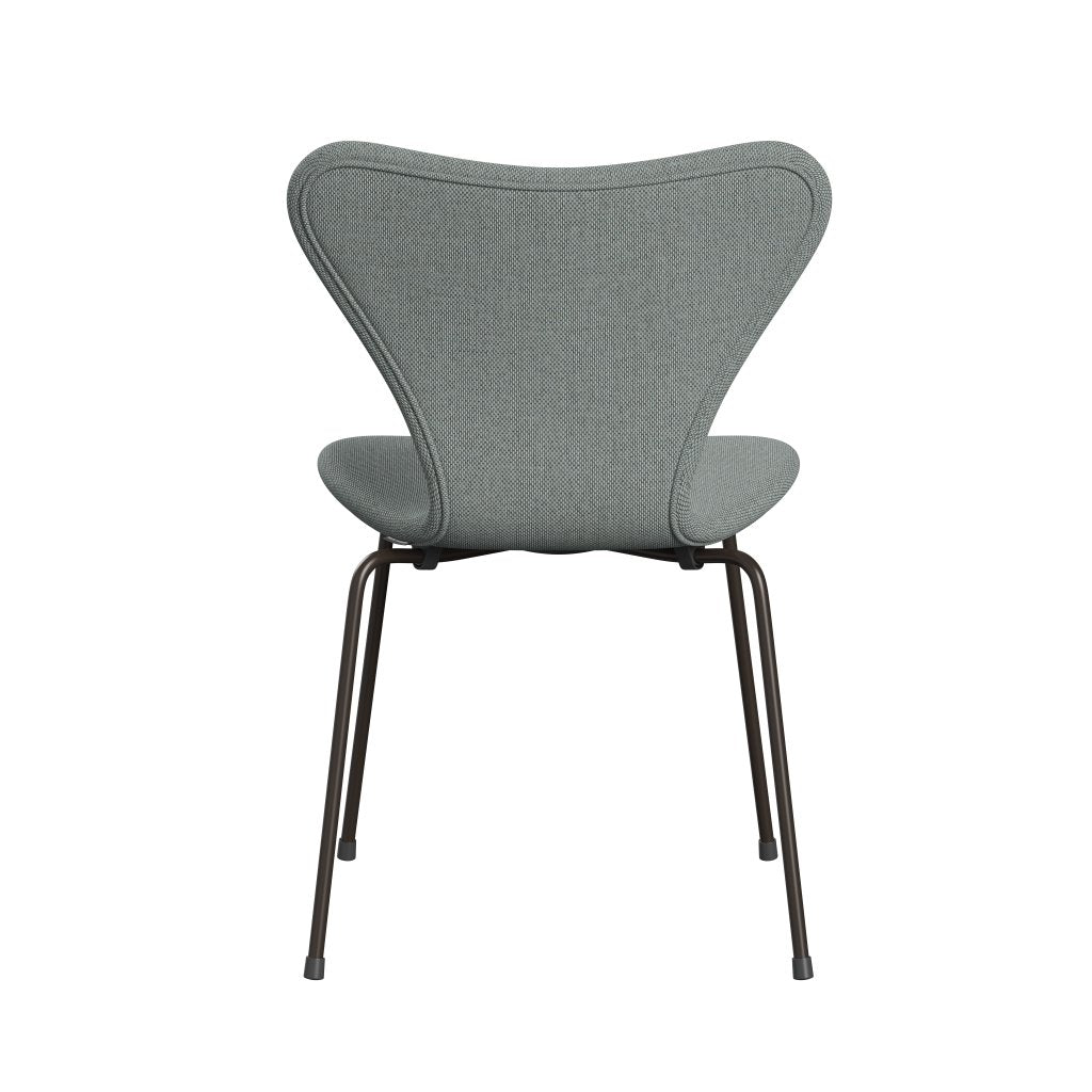 Fritz Hansen 3107 Krzesło pełne tapicerka, brązowy brąz/wełna wełniana blada Aqua