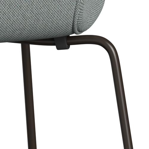 Fritz Hansen 3107 Krzesło pełne tapicerka, brązowy brąz/wełna wełniana blada Aqua