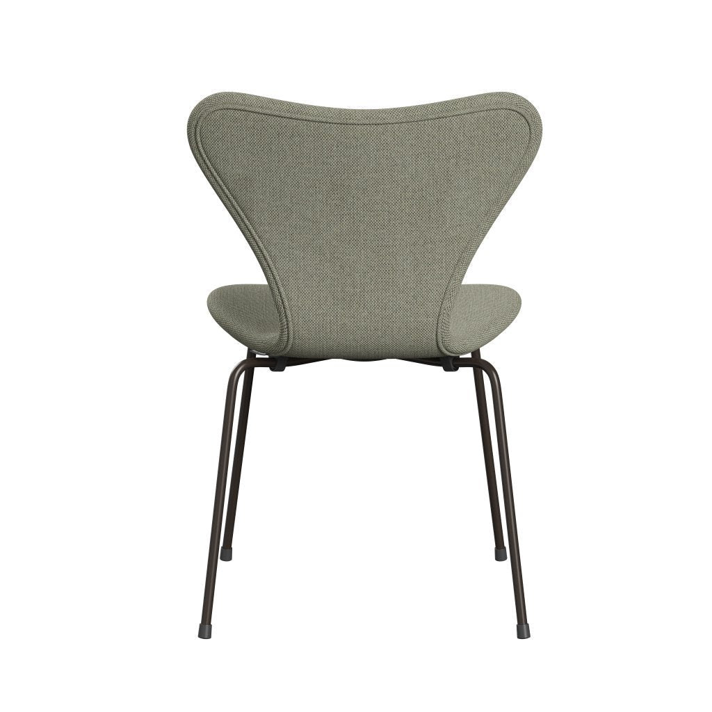 Fritz Hansen 3107 Chair Full Upholstery, Brown Bronze/Re Wool Lime Green/Natural