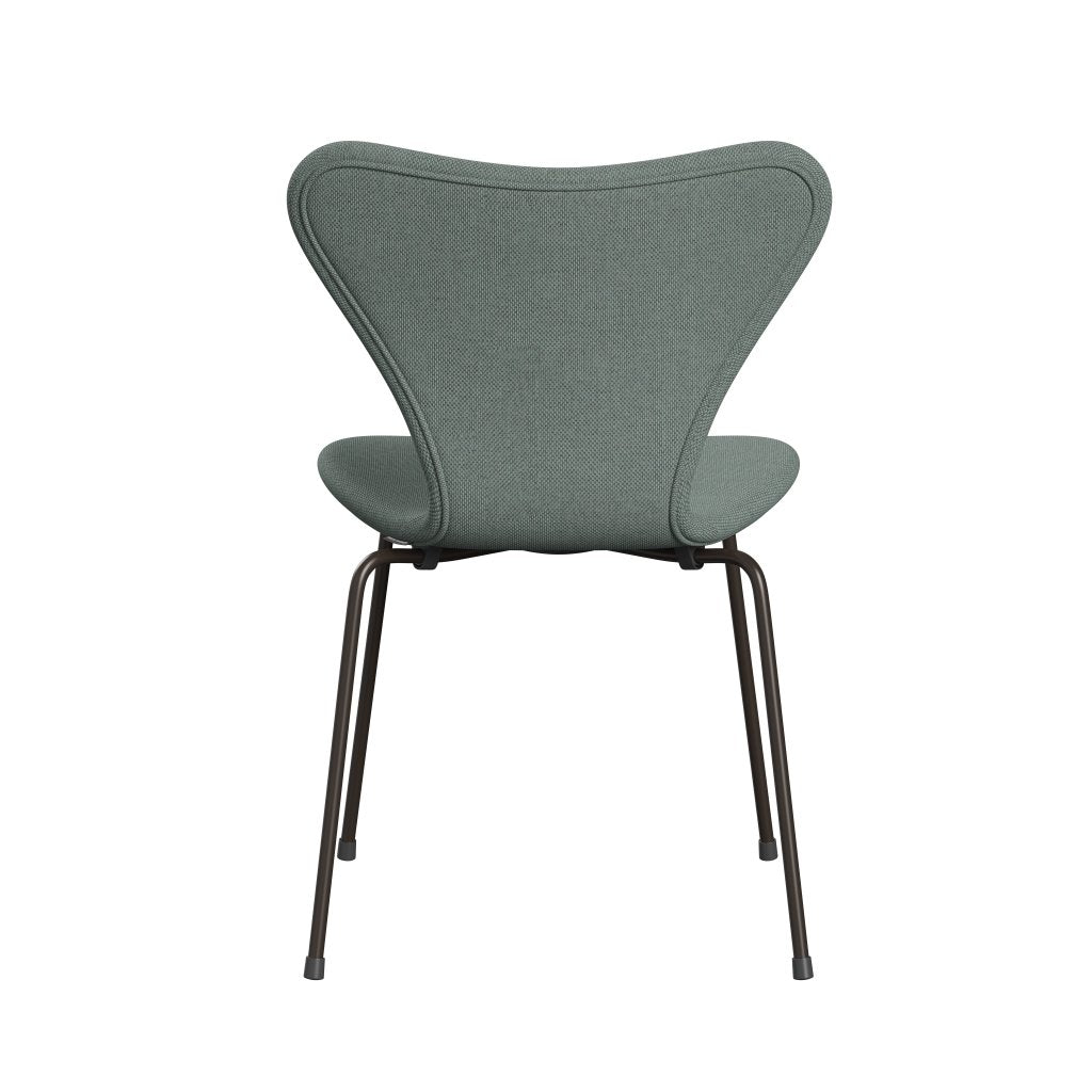 Fritz Hansen 3107 Krzesło pełna tapicerka, brązowy brąz/RE Wool Light Akwamaryna/naturalne