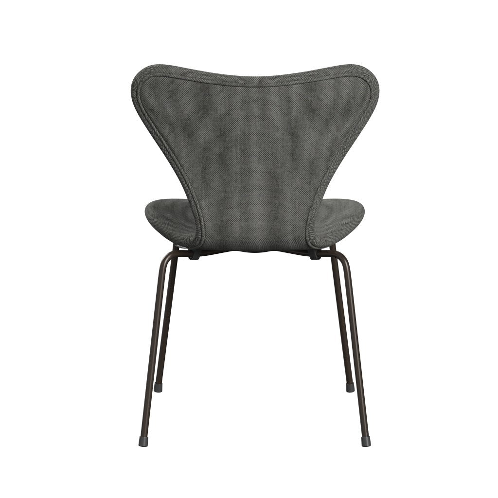 Fritz Hansen 3107 Krzesło pełne tapicerka, brązowy brąz/wełniany taupe/naturalny