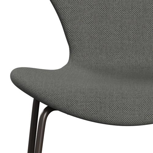 Fritz Hansen 3107 Krzesło pełne tapicerka, brązowy brąz/wełniany taupe/naturalny