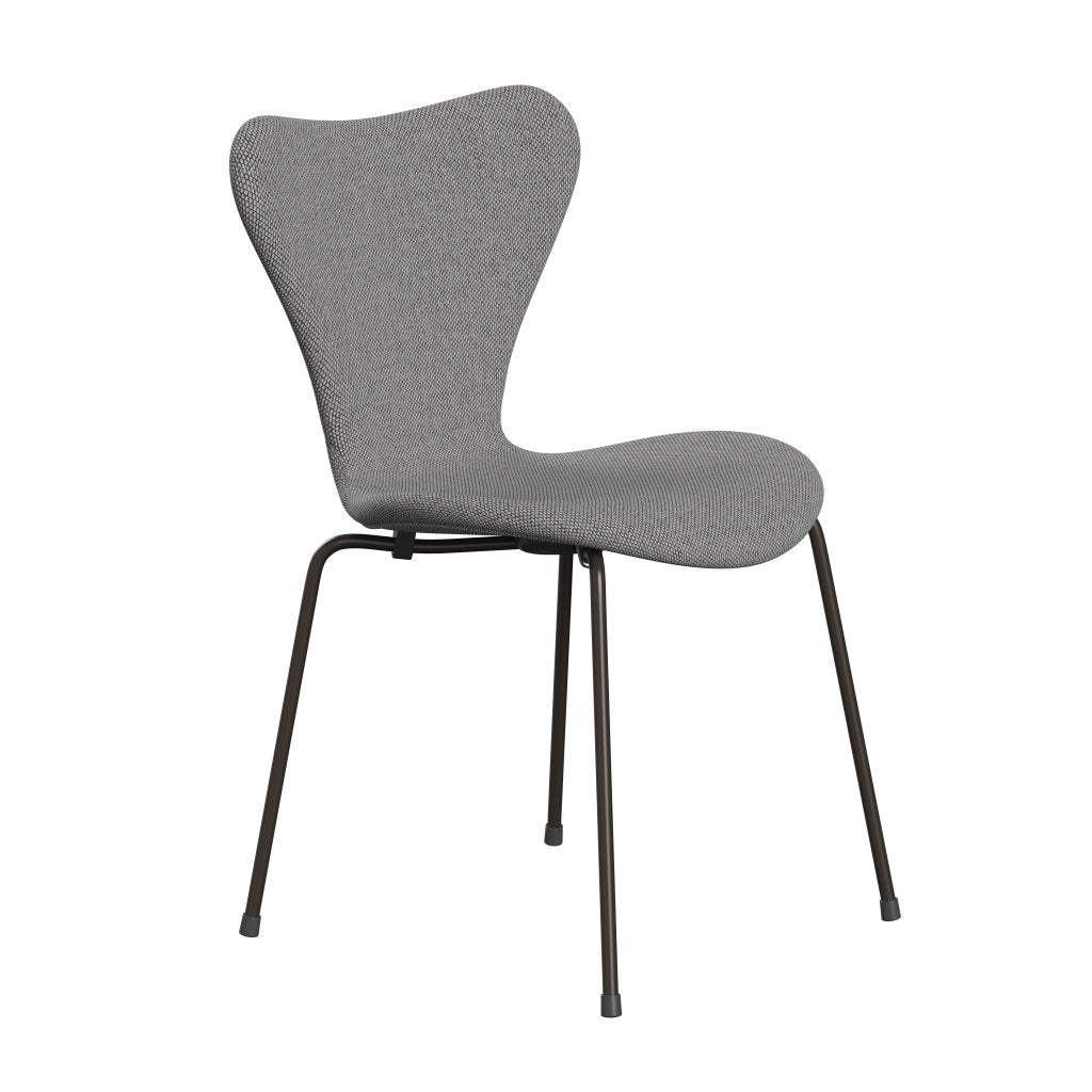 Fritz Hansen 3107 Chair Full Upholstery, Brown Bronze/Re Wool Wool White/Natural