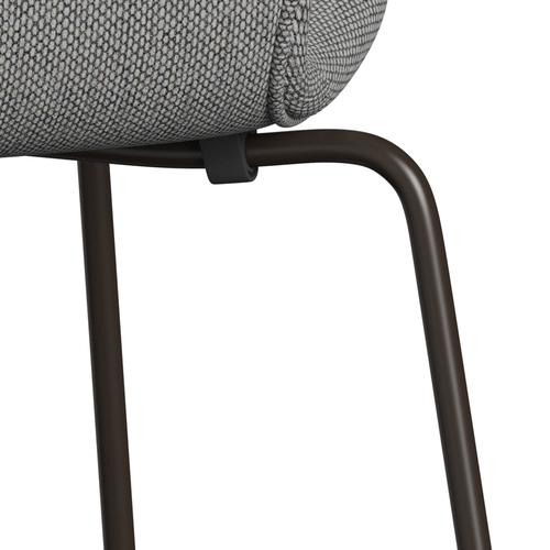 Fritz Hansen 3107 Chair Full Upholstery, Brown Bronze/Re Wool Wool White/Natural