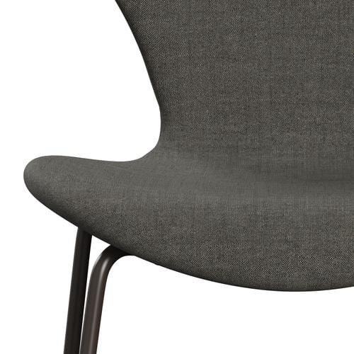 Fritz Hansen 3107 krzesło pełne tapicerka, brązowy brąz/remiks czarno -biały