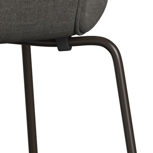 Fritz Hansen 3107 krzesło pełne tapicerka, brązowy brąz/remiks czarno -biały