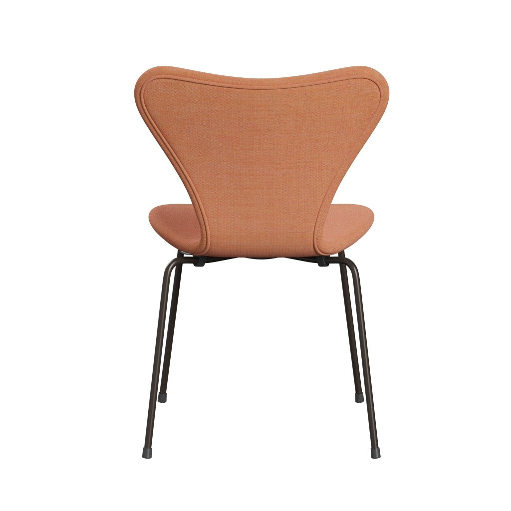 Fritz Hansen 3107 Chair Full Upholstery, Brown Bronze/Remix Dusty Orange