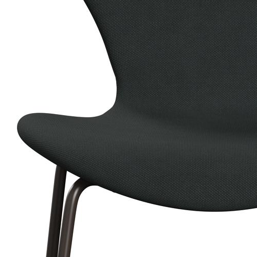 Fritz Hansen 3107 krzesło pełne tapicerka, brązowy brąz/węgiel stalowy