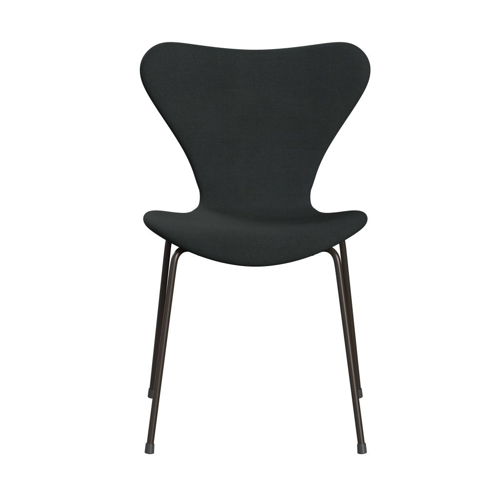 Fritz Hansen 3107 krzesło pełne tapicerka, brązowy brąz/węgiel stalowy