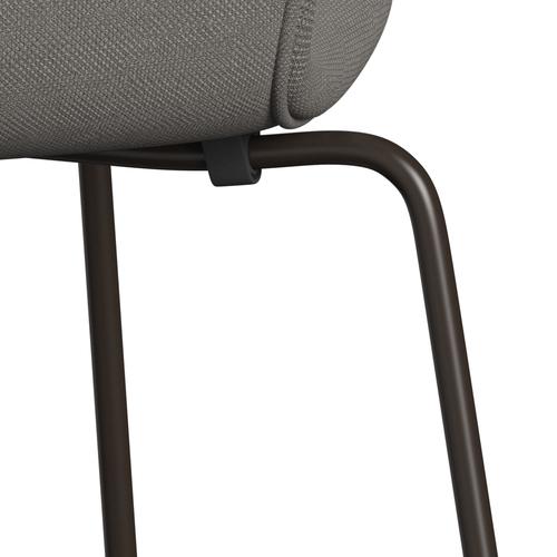 Fritz Hansen 3107 Chair Full Upholstery, Brown Bronze/Steelcut Medium Grey