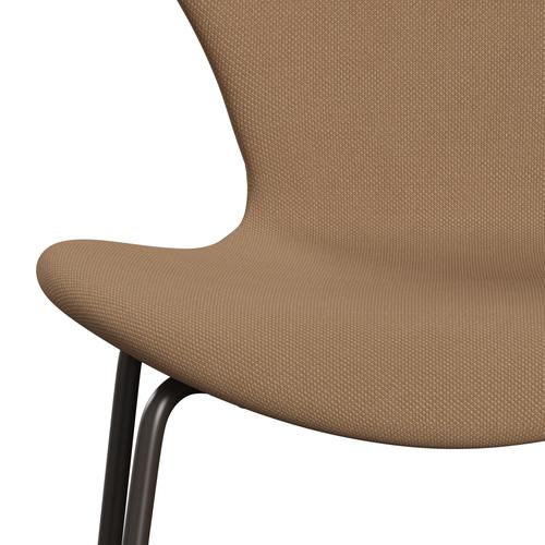 Fritz Hansen 3107 Chair Full Upholstery, Brown Bronze/Steelcut Sand Dark/Beige