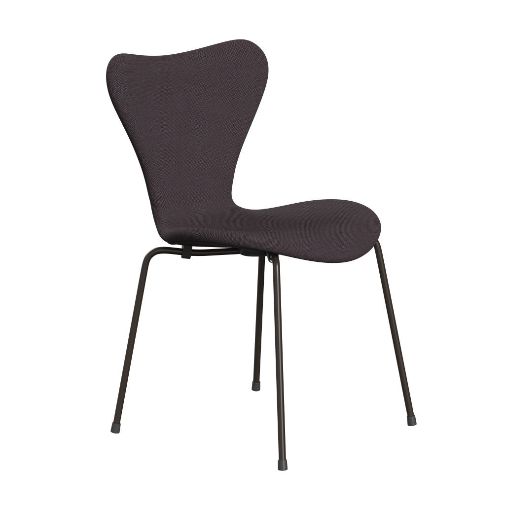 Fritz Hansen 3107 krzesło pełne tapicerka, brązowy brąz/stalcut trio brązowy