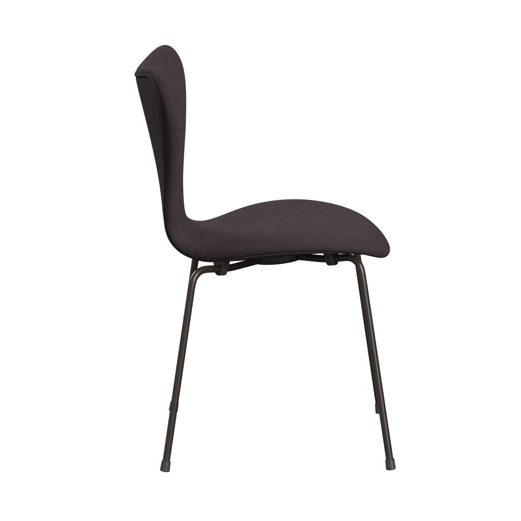 Fritz Hansen 3107 krzesło pełne tapicerka, brązowy brąz/stalcut trio brązowy