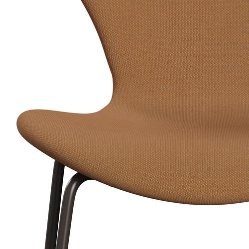 Fritz Hansen 3107 krzesło pełne tapicerka, brązowy brąz/stalcut trio wielbłąda