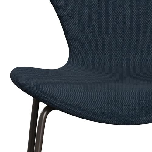 Fritz Hansen 3107 Krzesło pełna tapicerka, brązowy brąz/stalcut trio ciemnopochłani