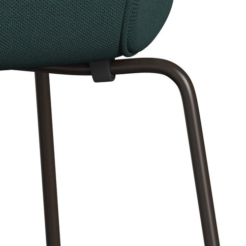 Fritz Hansen 3107 Chair Full Upholstery, Brown Bronze/Steelcut Trio Bottle Green