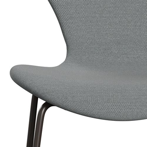 Fritz Hansen 3107 Krzesło pełne tapicerka, brązowy brąz/stalcut trio szary