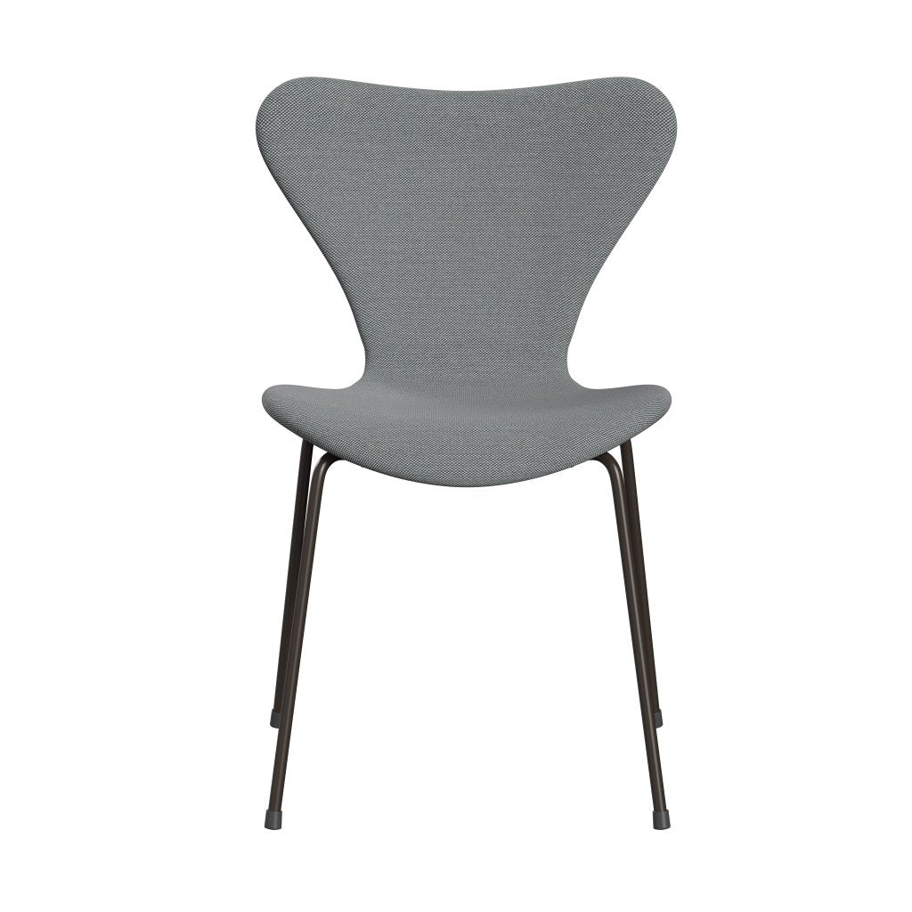 Fritz Hansen 3107 Krzesło pełne tapicerka, brązowy brąz/stalcut trio szary