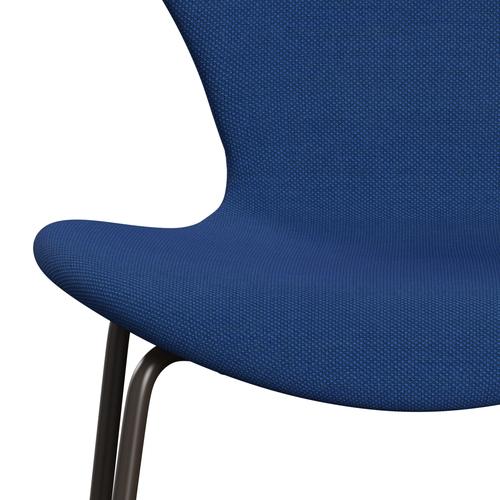 Fritz Hansen 3107 krzesło pełne tapicerka, brązowy brąz/stalcut trio kobaltowy