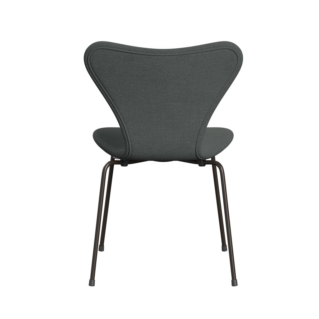 Fritz Hansen 3107 krzesło pełne tapicerka, brązowy brąz/stalcut trio węgiel drzewny