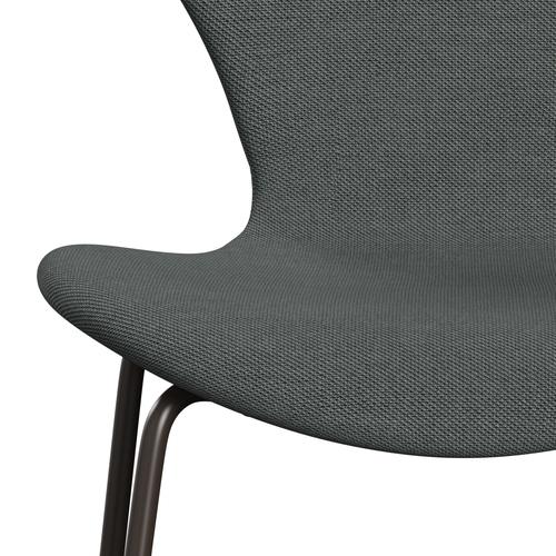 Fritz Hansen 3107 krzesło pełne tapicerka, brązowy brąz/stalcut trio węgiel drzewny