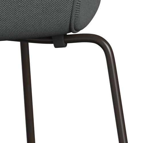 Fritz Hansen 3107 Chair Full Upholstery, Brown Bronze/Steelcut Trio Charcoal