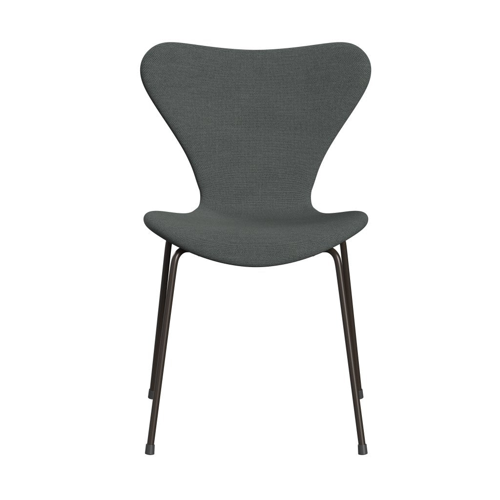 Fritz Hansen 3107 krzesło pełne tapicerka, brązowy brąz/stalcut trio węgiel drzewny