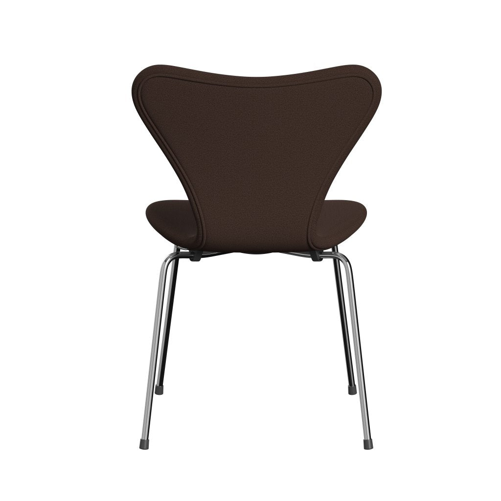 Fritz Hansen 3107 Krzesło pełna tapicerka, Chrome/Capture Chocolate Brown