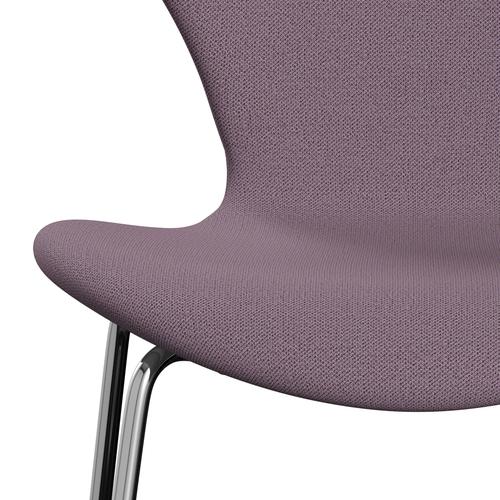 Fritz Hansen 3107 Chair Full Upholstery, Chrome/Capture Violet/Brown