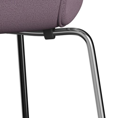 Fritz Hansen 3107 Chair Full Upholstery, Chrome/Capture Violet/Brown