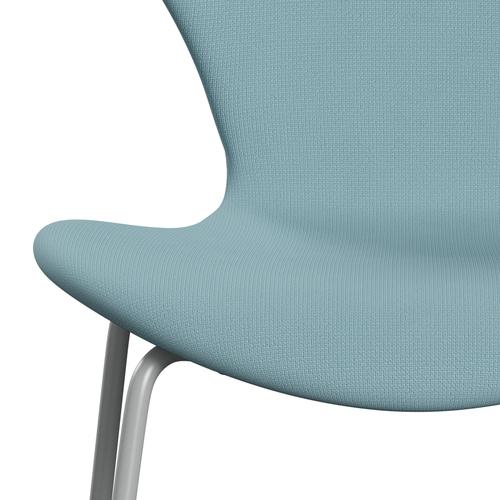 Fritz Hansen 3107 Chair Full Upholstery, Nine Grey/Fame Turquoise Light