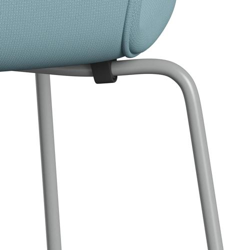 Fritz Hansen 3107 Chair Full Upholstery, Nine Grey/Fame Turquoise Light