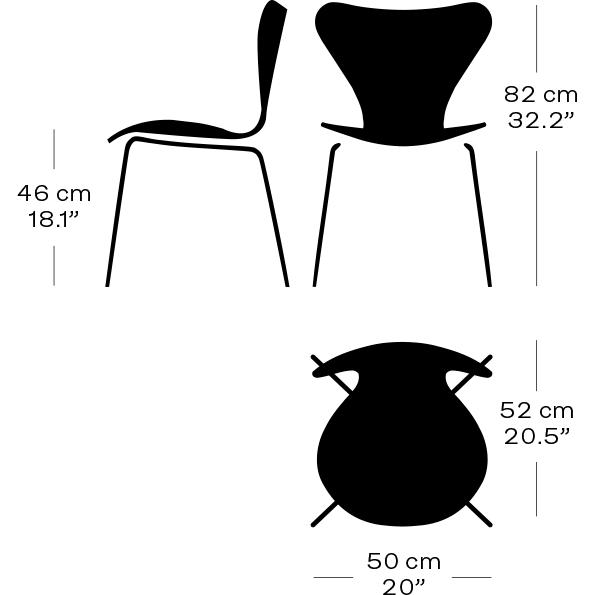Fritz Hansen 3107 Krzesło pełna tapicerka, czarny/płótno beżowy