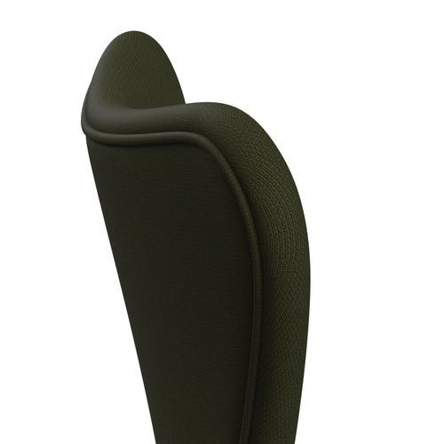 Fritz Hansen 3107 Chair Full Upholstery, Black/Fame Dark Brown Green