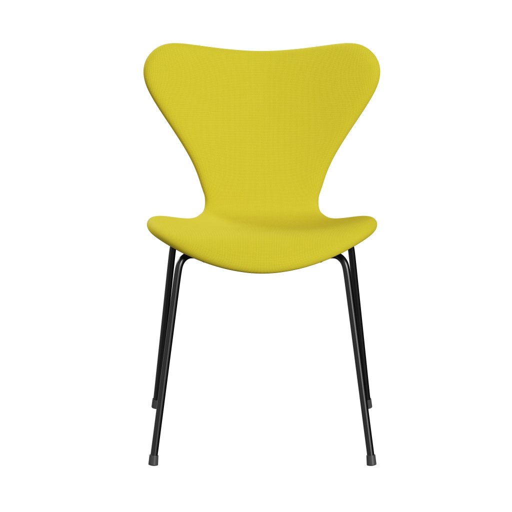 Fritz Hansen 3107 Chair Full Upholstery, Black/Fame Yellow