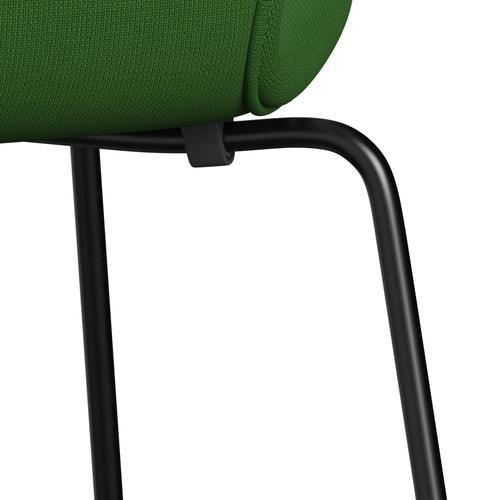 Fritz Hansen 3107 Chair Full Upholstery, Black/Fame Grass Green