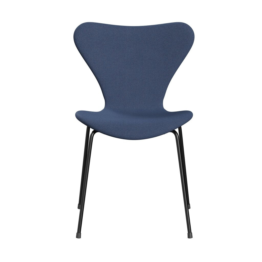 Fritz Hansen 3107 Chair Full Upholstery, Black/Remix Blue (Rem743)