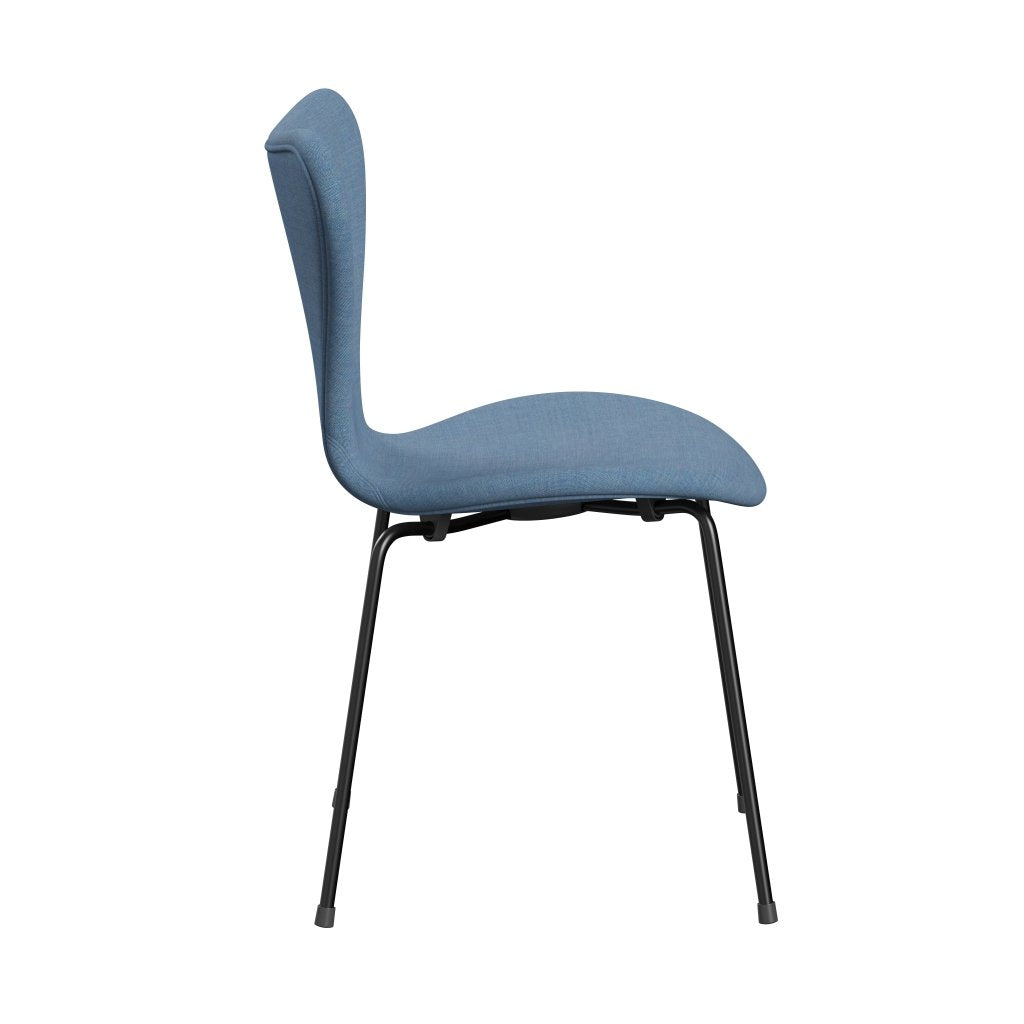 Fritz Hansen 3107 Chair Full Upholstery, Black/Remix Blue (Rem816)