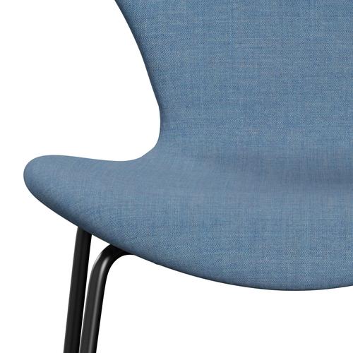 Fritz Hansen 3107 Full Tapicerka, czarny/remiksowy niebieski (RES816)