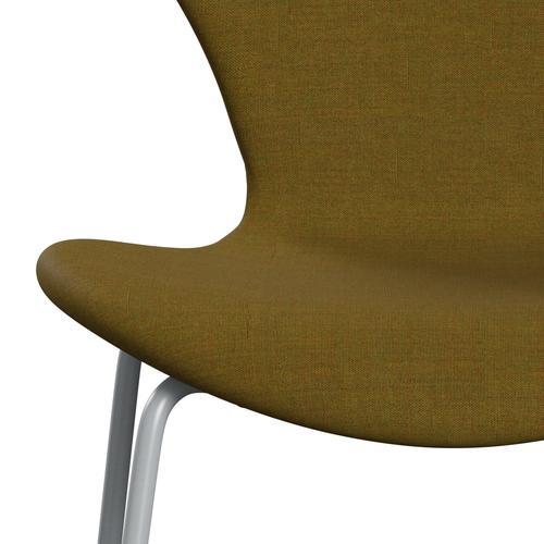 Fritz Hansen 3107 Chair Full Upholstery, Silver Grey/Remix Orange Green