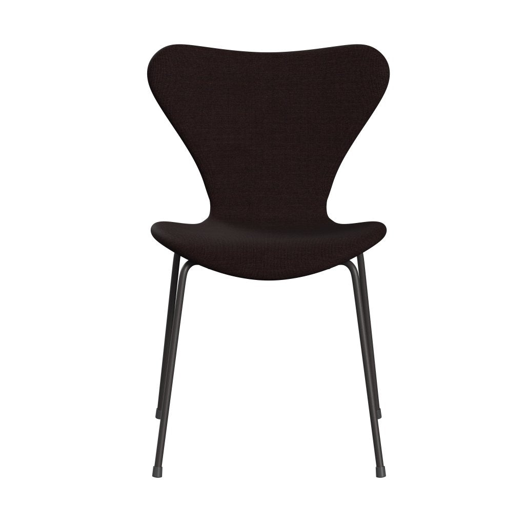 Fritz Hansen 3107 Chair Full Upholstery, Warm Graphite/Canvas Black Light