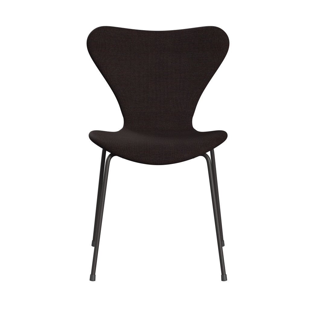 Fritz Hansen 3107 Chair Full Upholstery, Warm Graphite/Canvas Black Stone