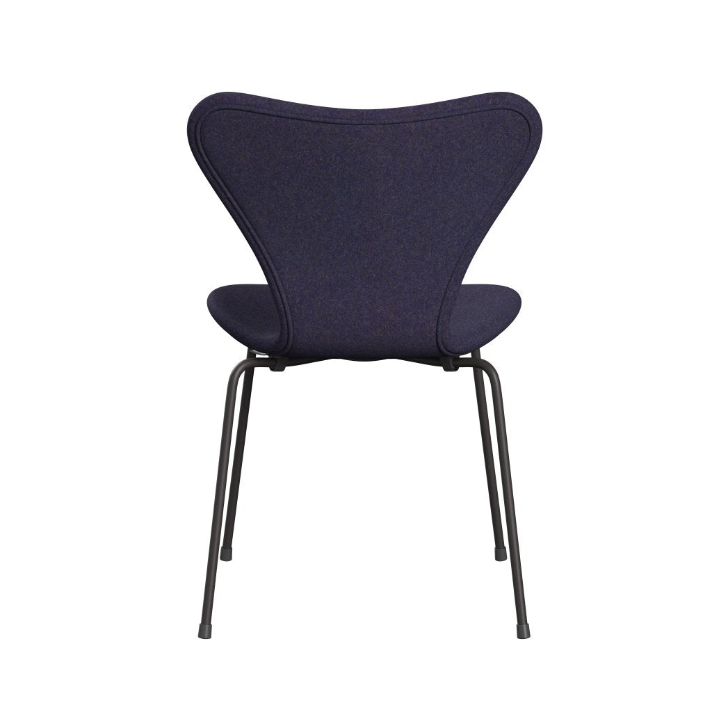 Fritz Hansen 3107 Krzesło Pełna tapicerka, ciepły grafit/Divina MD Dusty Blue