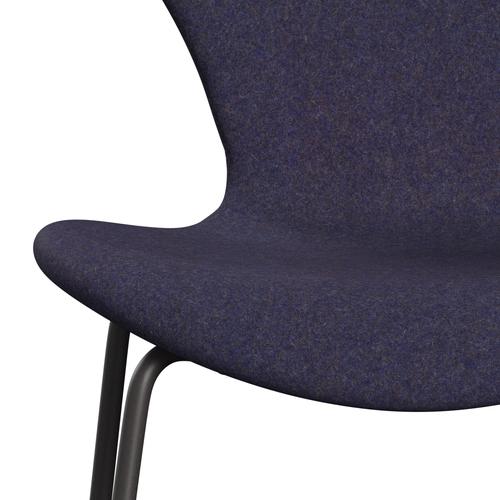 Fritz Hansen 3107 Krzesło Pełna tapicerka, ciepły grafit/Divina MD Dusty Blue