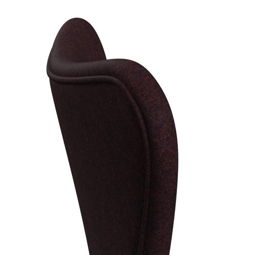 Fritz Hansen 3107 Chair Full Upholstery, Warm Graphite/Divina Md Wine Red