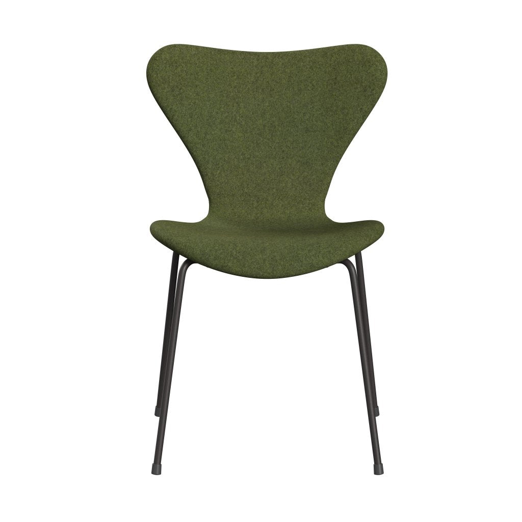 Fritz Hansen 3107 Full Tapicerka, ciepły grafit/Divina MD Wintergreen