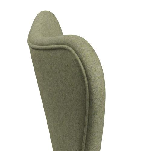 Fritz Hansen 3107 Krzesło Pełna tapicerka, ciepły grafit/Divina MD Soft Green