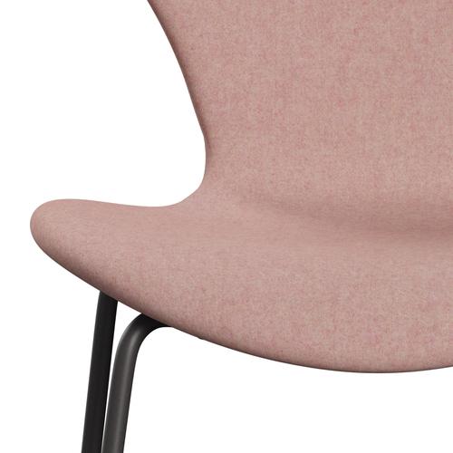 Fritz Hansen 3107 Krzesło pełne tapicerka, ciepły grafit/Divina MD Soft Pink